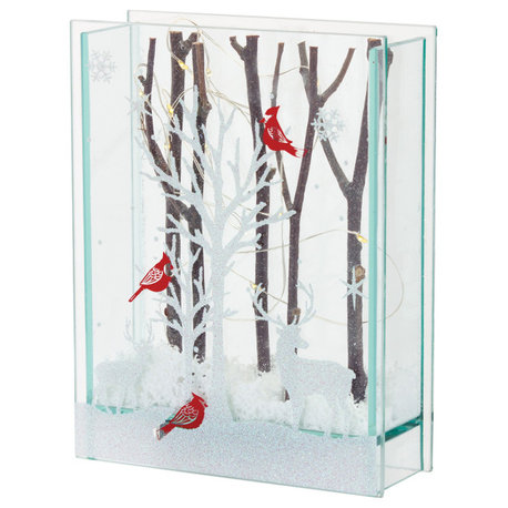 Deer With Lights 7"H, 2-Piece Set, Glass