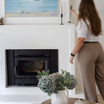 Edgemont living room and fireplace