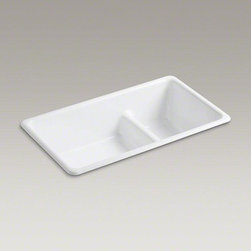 KOHLER White Iron/tones&reg; 33" X 18-3/4" X 9-5/8" Top-mount/under-mount Sink - Kitchen Sinks