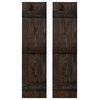 Traditional Board and Batten Exterior Shutters Pair, Slat Black, 48"