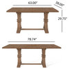 Luoma Rustic Wood Expandable Dining Table, Natural