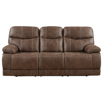 Angie Reclining Sofa, Brown