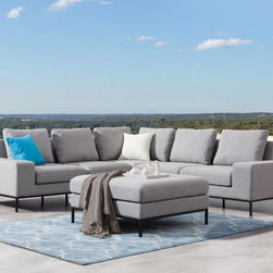 Lavita Furniture - JUNE Outdoor Corner Lounge with Ottoman - Outdoor Lounges