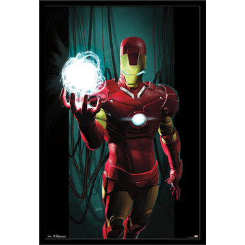 24x36 Iron Man Energy Poster, Black Framed Version