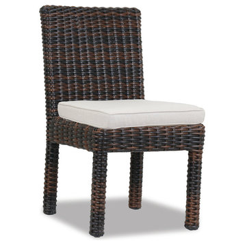 Montecito Armless Dining Chair in Canvas Granite w/ Self Welt