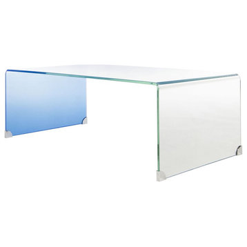 Safavieh Crysta Ombre Glass Coffee Table in Blue