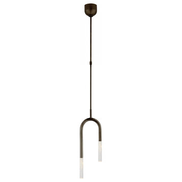 Rousseau Pendant, LED, Bronze, Seeded Glass, 8.5"W (KW 5590BZ-SG CPUVP)