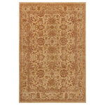 Bareens Designer Rugs - Shabby Chic Ziegler Lucas Tan Green Hand-Knotted Wool Rug - 8'11'' x 10'11'' - Enhance the ambiance of your home with this magnificent Persian-influenced Turkish hand-knotted rug made by skilled artisans capable of creating the most exceptional vegetable dyes and hand-spun wool. This exquisite handmade rug is a one-of-a-kind Peshawar Kafkaz, otherwise identified as Chobi, Chobi Peshawar, Oushak, or Ziegler rug. These handmade rugs are crafted in Pakistan utilizing superior-quality wool imported from Australia, New Zealand, and Korea in two types of weaves: the Persian weave and the Mori weave. This rug is meticulously crafted by hand using the finest natural vegetable dyes extracted from local plants. The artisans use a blend of hand-spun local and fine merino wool, resulting in a rug with a compelling texture, higher lanolin content, and longer staple. The artisans occasionally incorporate natural or artificial silk into the pile to enhance specific motifs. The finished product is an awe-inspiring execution of flawless design and an understated palette that exudes elegance.