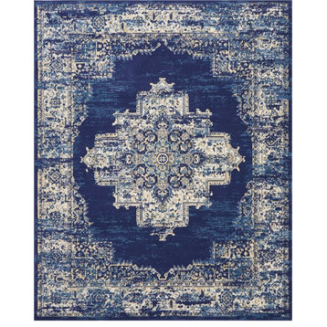 Nourison Grafix 7'10" x 9'10" Navy Blue Vintage Indoor Area Rug