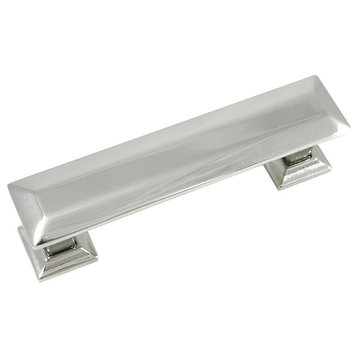 3" Pull with Back Plate - Poise - Polished Nickel