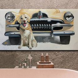 FERGUS AND HIS FJ Feat. 1954 FJ Holden by Rosa Fedele - Paintings