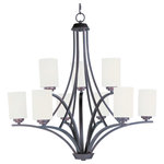 Maxim Lighting International - Deven 9-Light Chandelier, Oil Rubbed Bronze - Shed some light on your next family gathering with the Deven Chandelier. This 9-light chandelier is beautifully finished in satin nickel and will match almost any existing decor. Hang the Deven Chandelier over your dining table for a classic look, or in your entryway to welcome guests to your home.