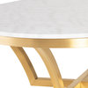 Aurora Coffee Table, White Marble/Brushed Gold