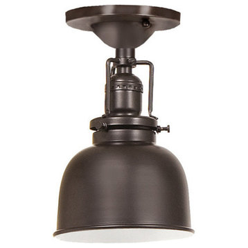 Ceiling Mount Oil Rubbed Bronze Finish 5"W Metal Shade, Inside Finish White
