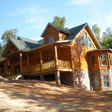 Exterior Log Siding with Stain colors