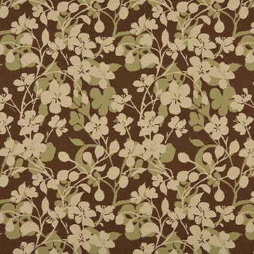 Beige Brown And Light Green Floral Indoor Outdoor Upholstery Fabric By The Yard