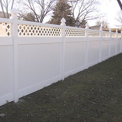 Traditional Tongue & Groove Vinyl Fence with Lattice - Home Fencing And Gates