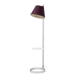 Lana Floor Lamp with Pedestal | Chrome Base | Plum Shade - Floor Lamps