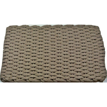 Hand Woven Rope Mat, Tan With Tan Insert, 38"x24"
