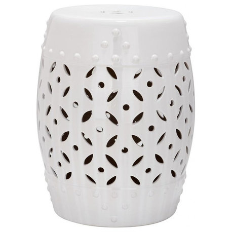 Safavieh Lattice Coin Garden Stool, White