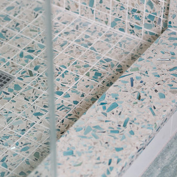 Vetrazzo Floating Blue Mosaic Tiles