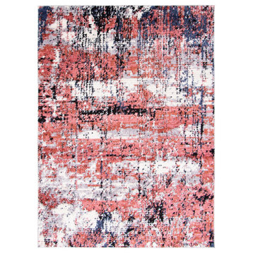 ECARPETGALLERY Geometric Abstract Rug 5'3" x 7'3" Pink, Marble