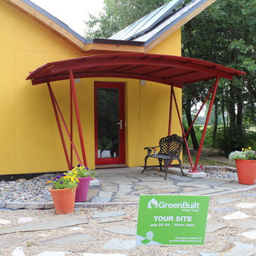 Front Entry, Butterfly Roof with Solar Panels