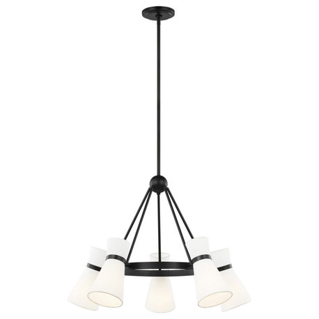 Clark Five Light Chandelier in Midnight Black