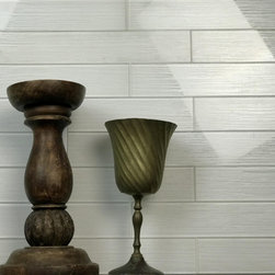 Abolos - After The Rain 4" x 16" Textured Glass Subway Tile,Snow White, Set of 36 - Wall And Floor Tile