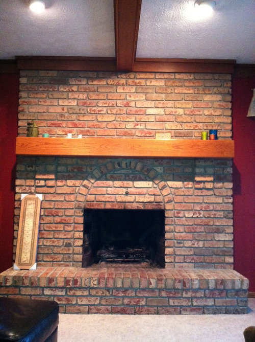 1980s Large Red Brick Fireplace Ideas To Update