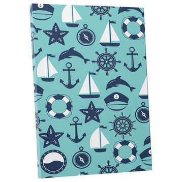 Children "Nautical Pattern" Gallery Wrapped Canvas Wall Art