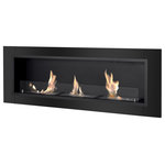 Ignis - Black Ventless Ethanol Wall Fireplace - Ardella | Ignis - With a classic, understated design that enriches any setting, the Ignis® Ardella Black build-in vent-free fireplace is perfect for those remodeling a space or beginning from fresh. Made with a frame composed of high-grade 304 stainless steel and powder coated in midnight black, this ethanol fireplace has been constructed to endure the test of time and heat. Situated behind the black frame, a steel firebox made has also been expertly finished in equal black to present the Eco-friendly fire display in all its splendor. A recessed wall fireplace that doesn’t occupy precious floor space, Ardella Black is intended for installation into any non-combustible surround.