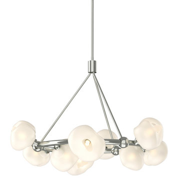 Ume 9-Light Ring Pendant - Sterling - Frosted Glass