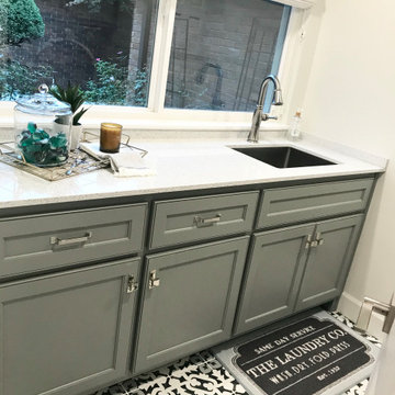 "After" - Cheerful laundry room with a view
