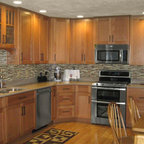 Kitchen Remodel using existing oak cabinets - Traditional  