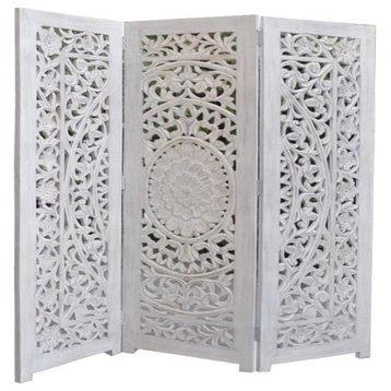 Carved Lace 3 Panel Screen