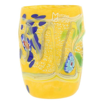 GlassOfVenice Murano Glass Modern Art Tumbler - Yellow