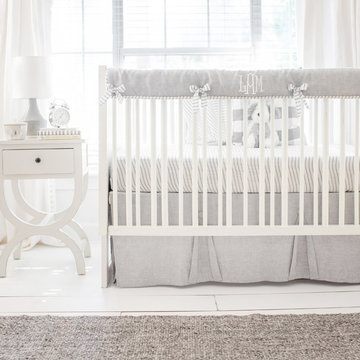 Washed Sea Salt Linen Crib Collection