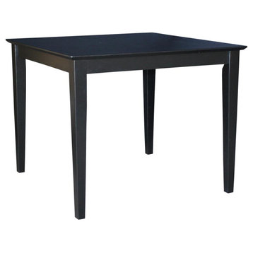 Solid Wood Top Table Black