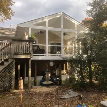 Screened in porch built on existing deck