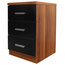 Torino 3-Drawer Bedside Table, Black and Walnut
