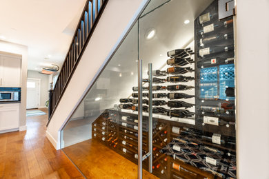 Example of a beach style wine cellar design in San Diego