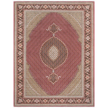 Persian Baku Collection Hand-Knotted Silk and Wool Area Rug, 6'7"x9'9"