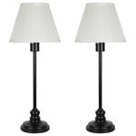 Urbanest - Urbanest, Set of 2, Modello Lamps, Black With Cream Shades, 22 1/2" Tall - Urbanest set of 2 table lamps in a black finish with cream pleated shades.