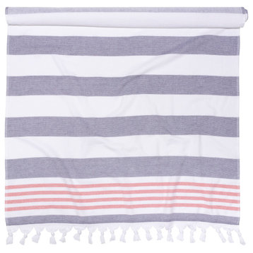 100% Cotton Fouta Beach Towel Meera Stripes, Baked Apple