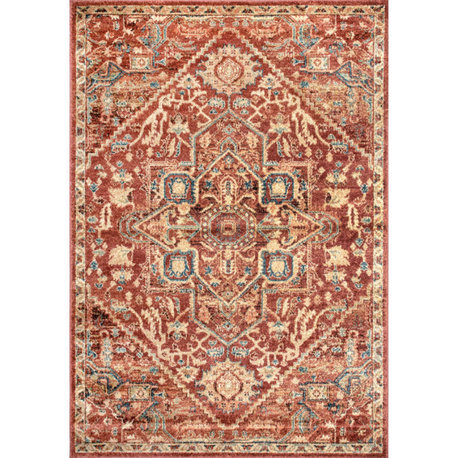 Nuloom Traditional Tribal Floret Medallion Area Rug, Rust 8'x10'
