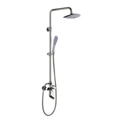Genoa Wall Mounted Chrome Shower Set with Hand Shower - Showerheads And Body Sprays