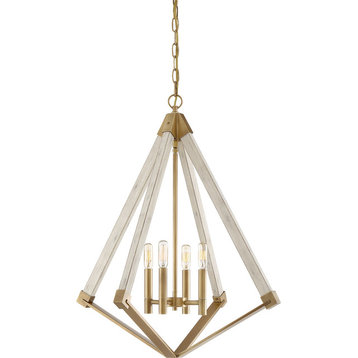 Quoizel VP5204WS Four Light Foyer Pendant Viewpoint Weathered Brass