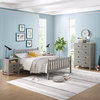 Windsor 4-Piece Wood Bedroom Set With Slat, Driftwood Gray, Full