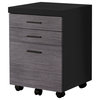 File Cabinet, Rolling Mobile, Printer Stand, Office, Work, Laminate, Black